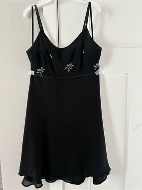 Black dress empire waist for small adult/junior girl